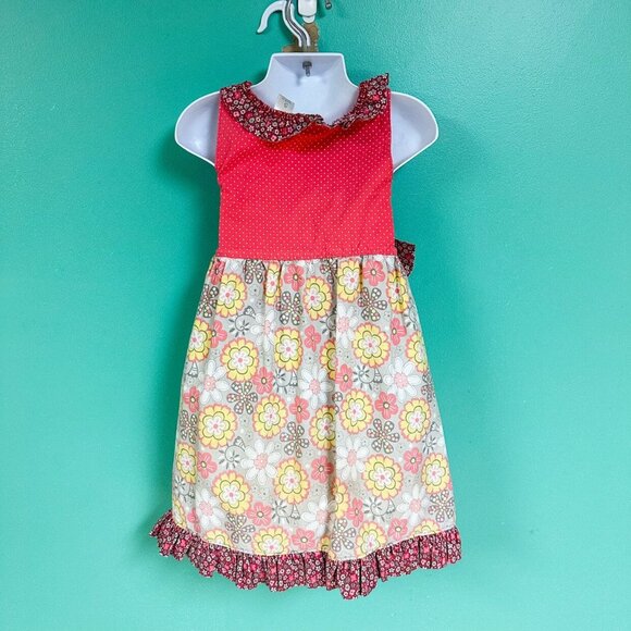 Hippo Hula Girls Mixed Print Floral Dress Size 5 - Picture 6 of 8